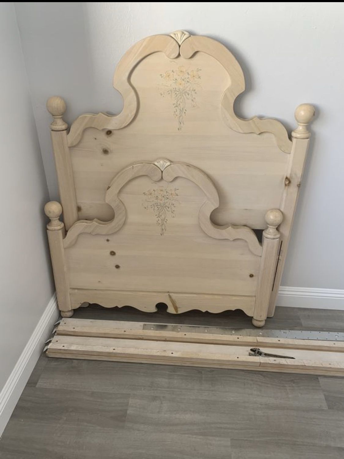 Twin bed frame and mattress