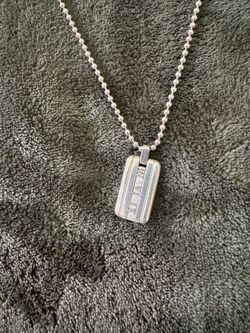 Tiffany & Co Atlas Sterling Silver Dog Tag Necklace