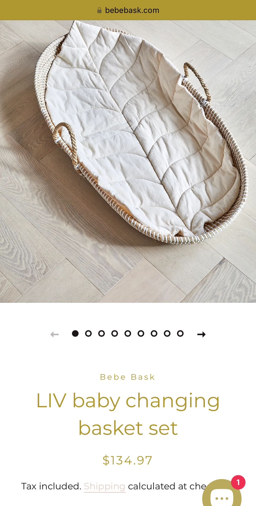 LIV Handmade Baby Changing Basket New $135 Valued