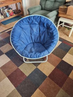 Blue Folding Saucer Moon Chair