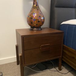 Mid century beside table solid wood