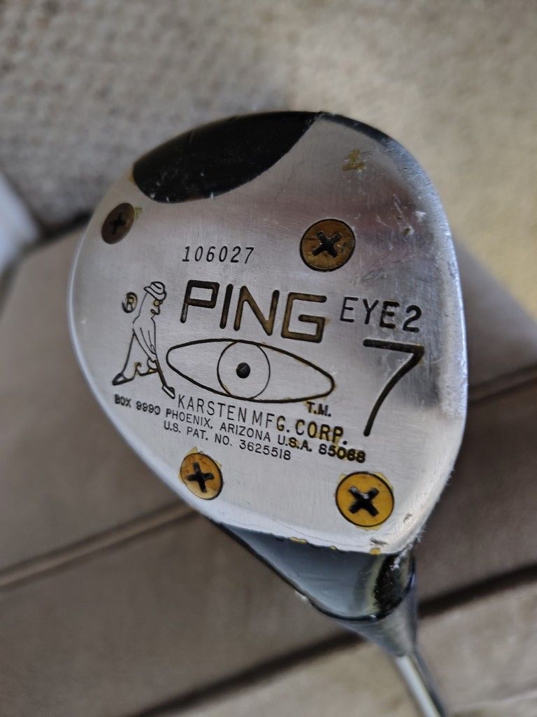 Vintage Ping Eye 2 #7 Fairway Wood with original Ping grip & shaft golf club!