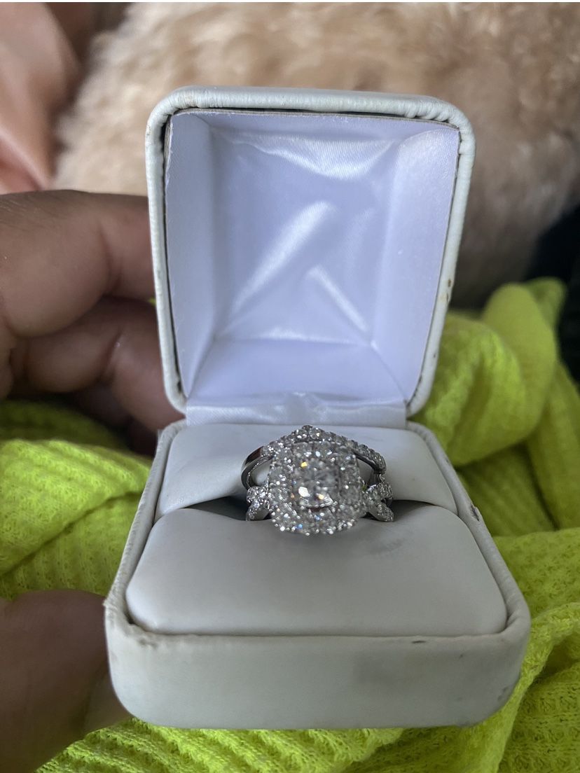 14K White Gold Natural Diamond 2 CT Total Round Cut Bridal Set Ring, F-G, SI2