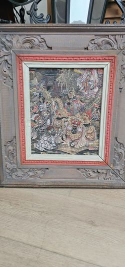 Set of 3 Traditional Balinese Artworks – Hand-Carved Wood Frames – $1,500 for the Set