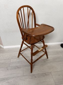 Vintage Rochelle Wooden Solid Baby High Chair  Possibly from the 1970s