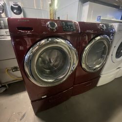 Samsung Washer Dryer Burgundy 