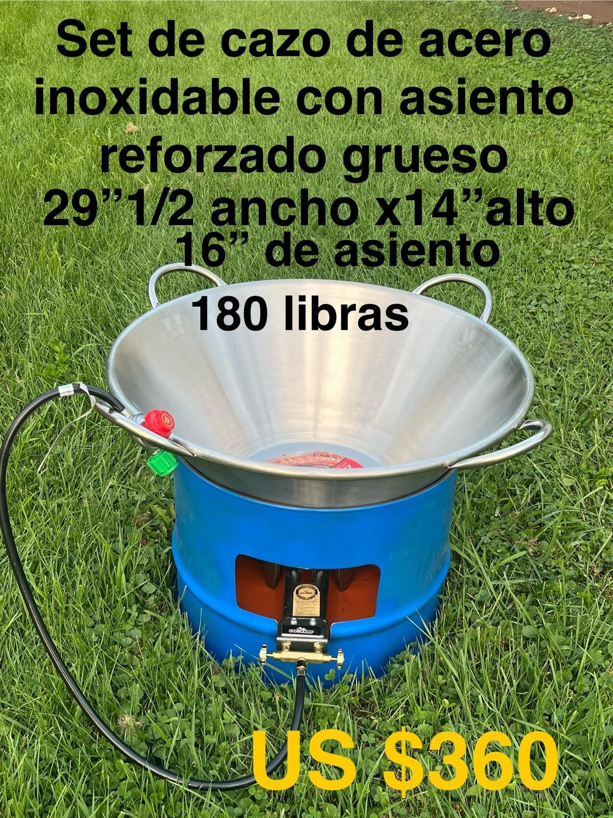 Set De Cazo Chicharronero Grande Con Asiento Reforzado Grueso