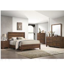 4- Pc Bedroom set Dresser,Mirror  Nightstand (1) Queen size bed frame  Not including Mattress and Box Sp