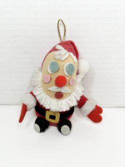 Vintage 1980s Kurt S. Adler Felt Santa Claus Christmas Ornament