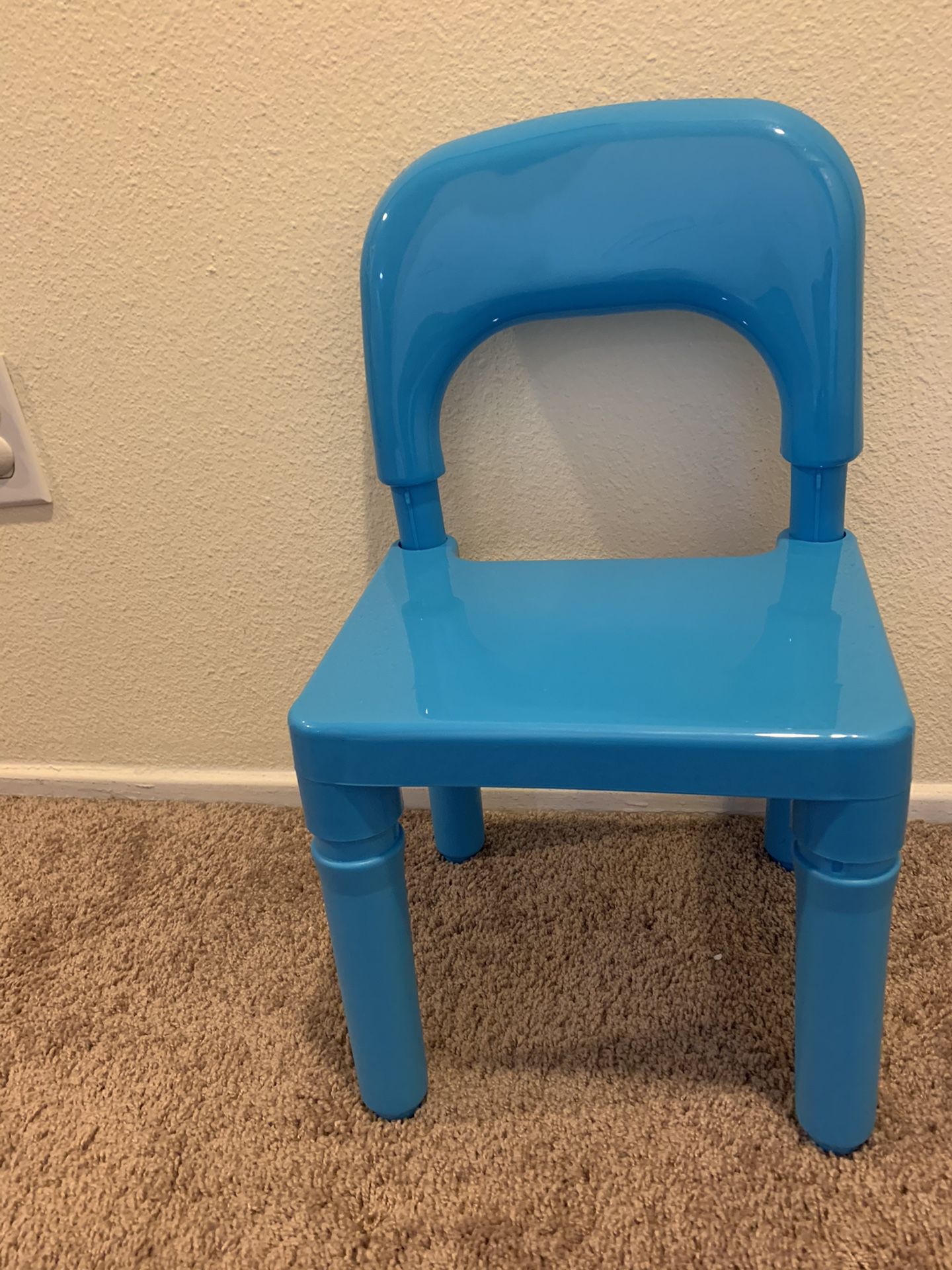 Blue plastic chair for kids