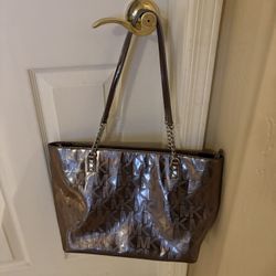 Michael Kors Metallic Silver Tote Bag
