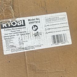 10” Table Saw Ryobi 