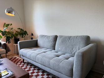 Living Spaces Sofa + Ottoman