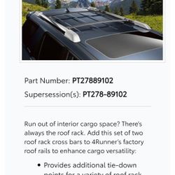 2010-2022 Toyota 4 Runner OEM Roof Rack and Cross Bar