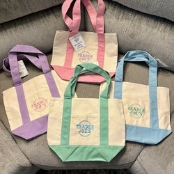 Mini Trader Joe Pastel Tote Bags 