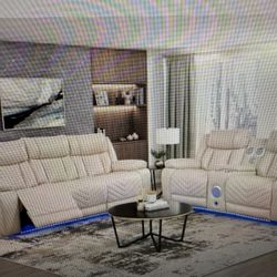 Power Reclining Sofa & Power Reclining Love Seat On Sale