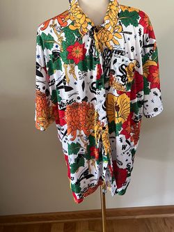 Chicago White Sox Hawaiian Shirt Mens Extra Large Button Up Multicolor Floral
