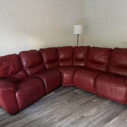 I’m Selling This Red Leather Sectional. 
