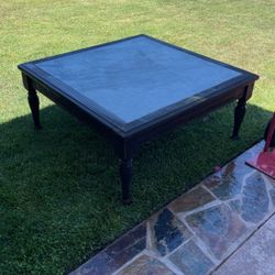 Wood Table With Glass