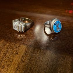 Two Beautiful Sterling Silver Rings .925 