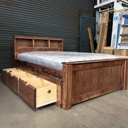 New Full Bed With Drawers And Mattress