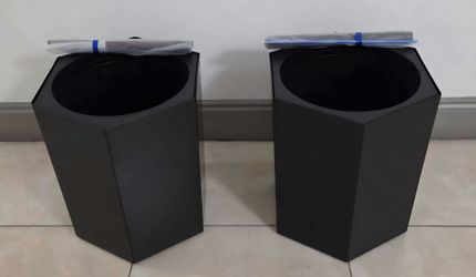 PAIR of 16" Black Hexagonal Mobile Resin Planters w Water Monitoring (2 for $65) @ Lasting Creations