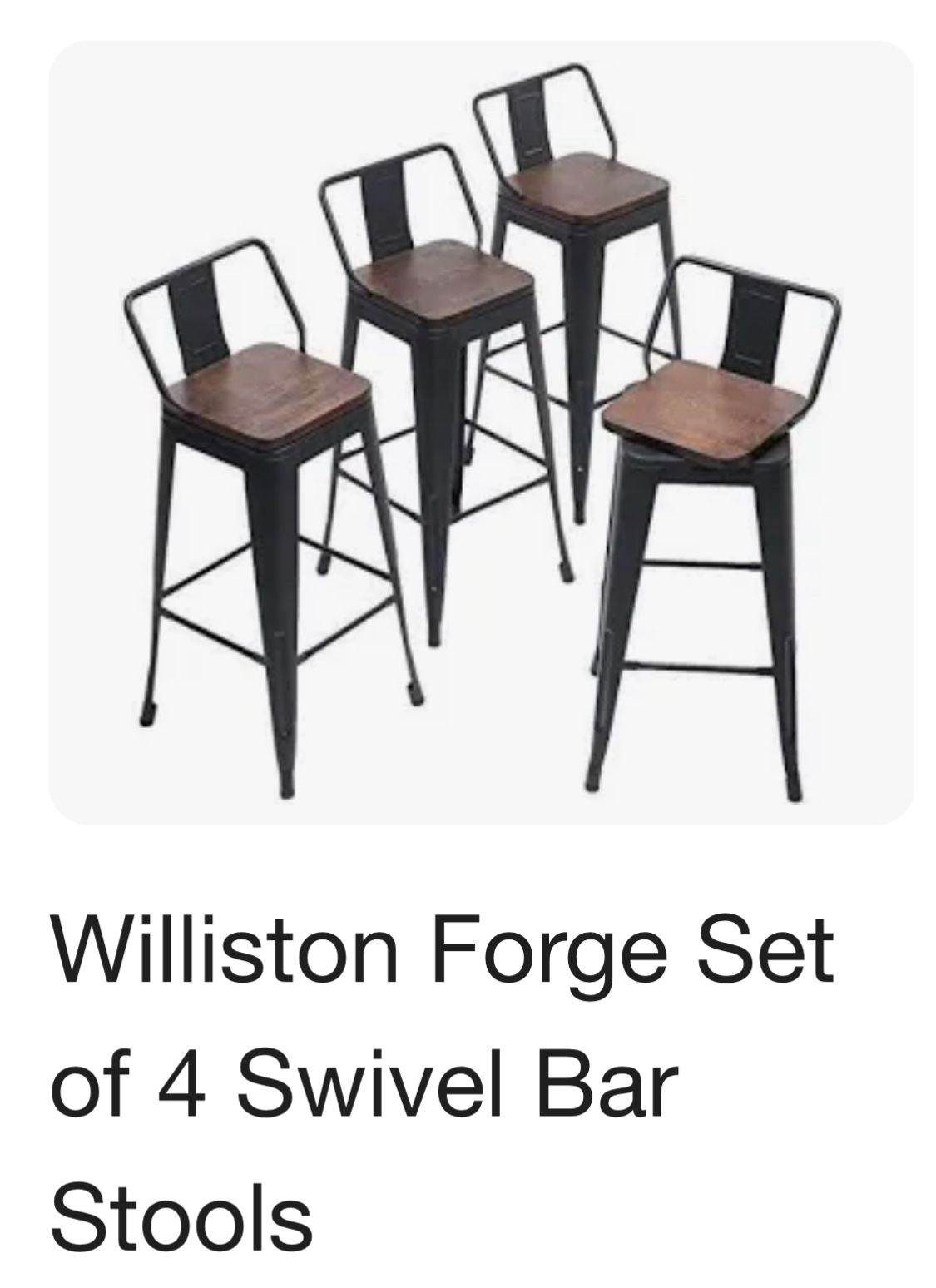  Tauber Set of 4 Swivel Counter & Bar Stool By Williston Forge