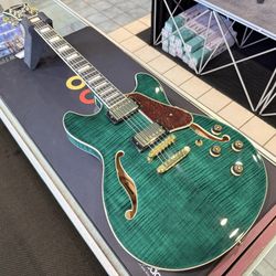 Ibanez AS93FM Transparent Moss Green Semi-Hollow Electric Guitar NEW!
