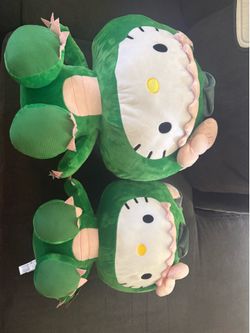 2 dinosaur hello kitty plush toys