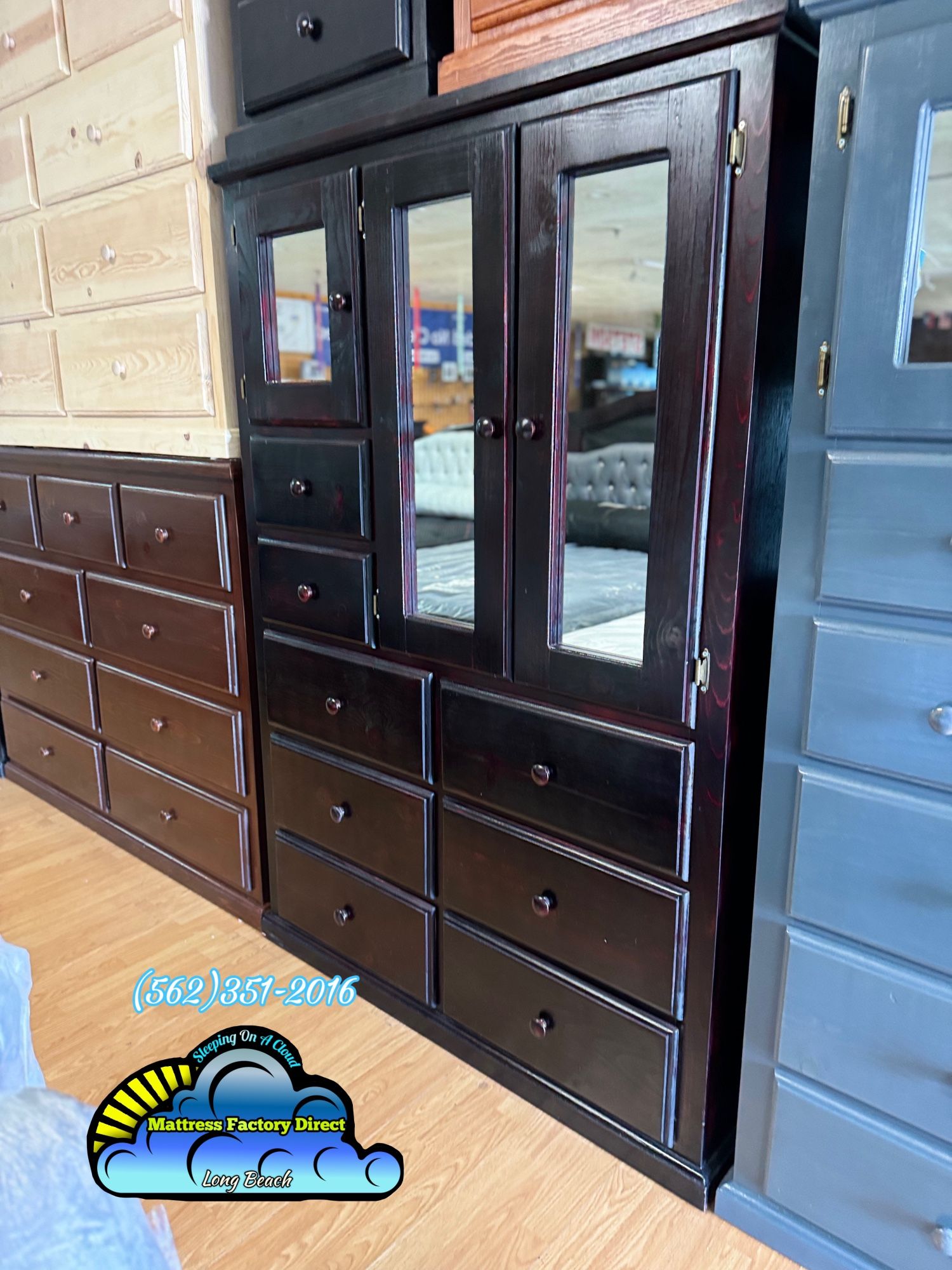 Jumbo Solid Wood Wardrobe Closet Dark Cherry,All Products : American Fashion Style Bags On Sale