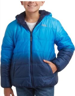 Eddie Bauer Boys' Reversible Jacket - Waterproof Lightweight Fleece Lined Hooded Puffer Coat - Boys..14/16