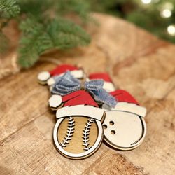 Sports Santa Hat Ornaments 