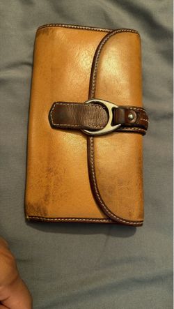 Dooney & Bourke Leather Bifold Wallet with Buckle Strap