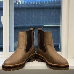 Timberland Women’s Slip-On Chelsea Boots – Brown Leather – Size 5.5