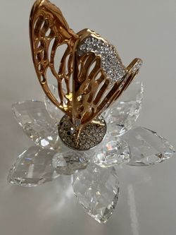 Swarovski Crystal "In Flight Butterfly" Gold With Original Box