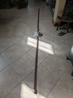 Wooden Curtain Rod with Brackets Approx 150 inches