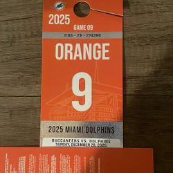 Buccaneers Vs Dolphins Orange Parking Pass