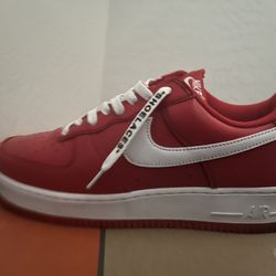 Red Leather AF1 9.5 M