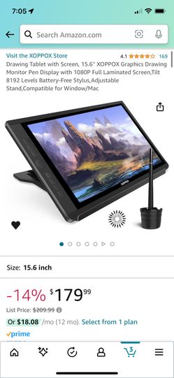 15.6'' Graphics Drawing Monitor Pen Display with 1080P Full Laminated Screen, for Window/Mac <Used just 1 day>