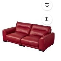 Red Genuine Leather Sofa & Loveseat Set