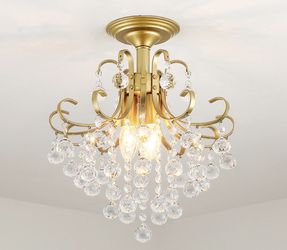 Modern Crystal Ceiling Light Gold – Elegant Chandelier – Luxury Look – Limited Stock – $75