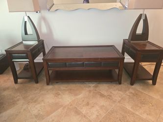 Coffee table and end tables real hardwood