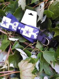 Dog collar dallas cowboys bow