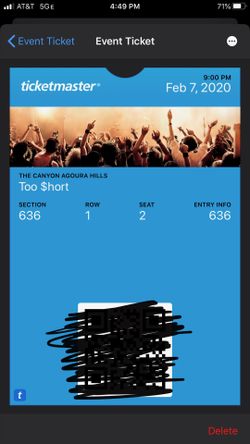 Selling 2 Too Short tickets for this Friday!!