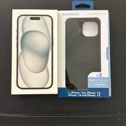 New Factory Sealed Unlocked iPhone 15 Black 128 GB Storage  with New Case Q 