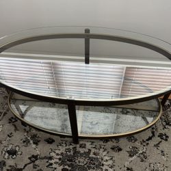 Glass & Gold Metal Coffee Table - $160 OBO