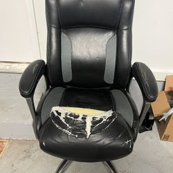 Black Faux Leather Office Chair