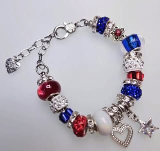 Patriotic/4th Of July Chunky Charm Bracelets