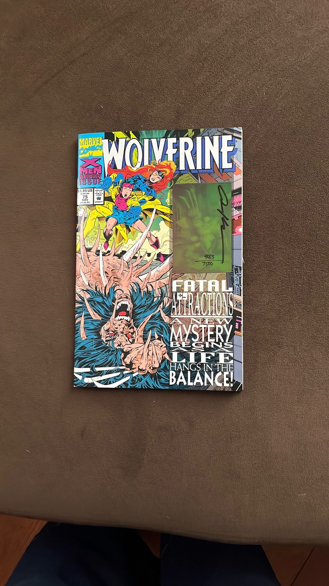Wolverine #75 1993 VF/NM C.O.A, Signed by Adam Kubert Hologram CVR