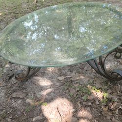 Glass And Iron Table
